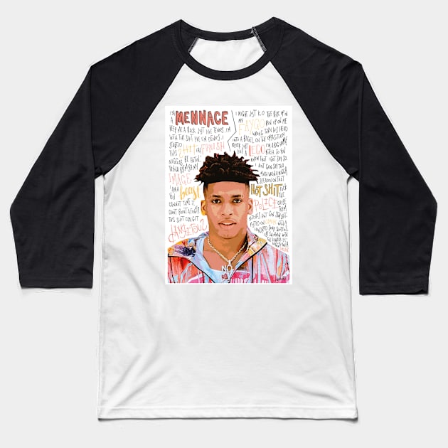 NLE Choppa Baseball T-Shirt by jhalfacrelange